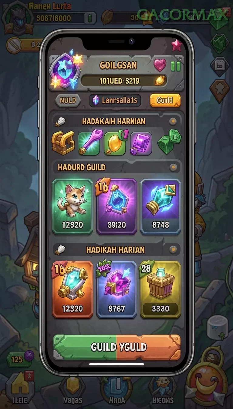 Cuplikan layar MEGA288 — menu navigasi